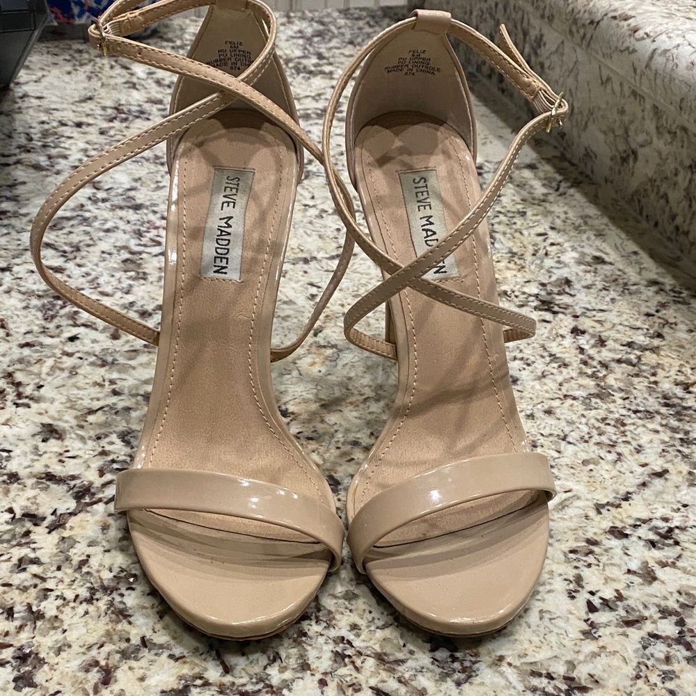 Steve Madden Beige Strappy Heels